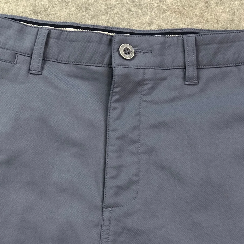 johnnie-O Mens Golf Shorts 35 Blue Performance Textured Stretch Flat Front